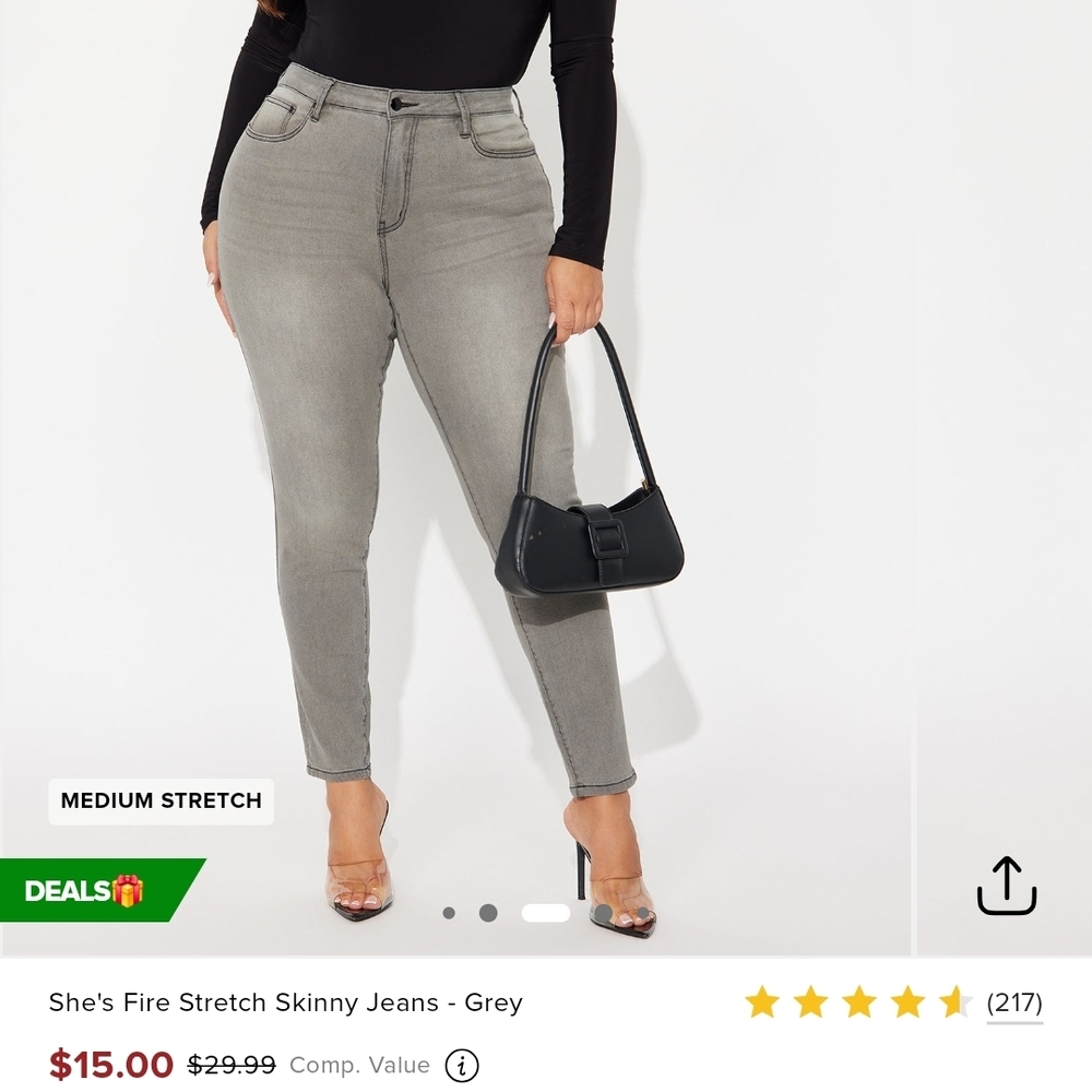 Stretch Skinny Jeans - Gray